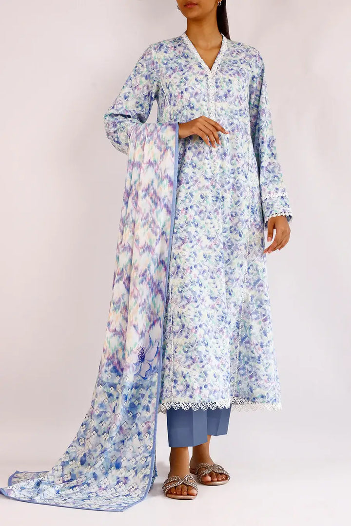 Unstitched Printed Arabic Linen 3 Piece U04-24382-10B