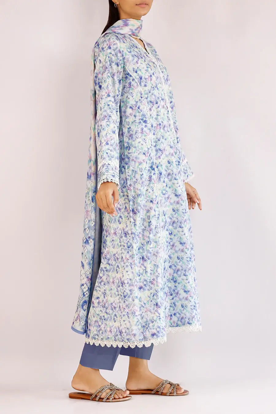 Unstitched Printed Arabic Linen 3 Piece U04-24382-10B