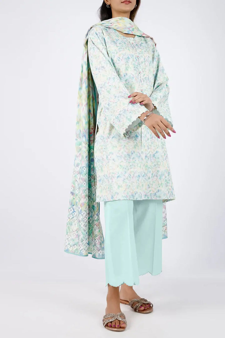 Unstitched Printed Arabic Linen 3 Piece U04-24382-10C