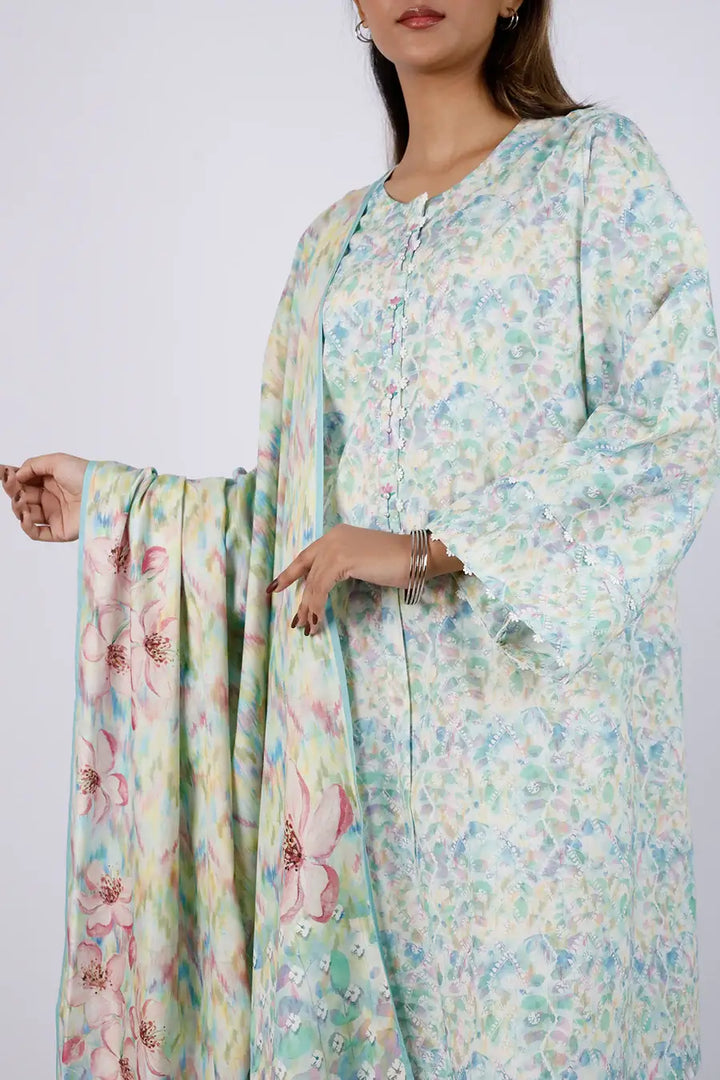 Unstitched Printed Arabic Linen 3 Piece U04-24382-10C