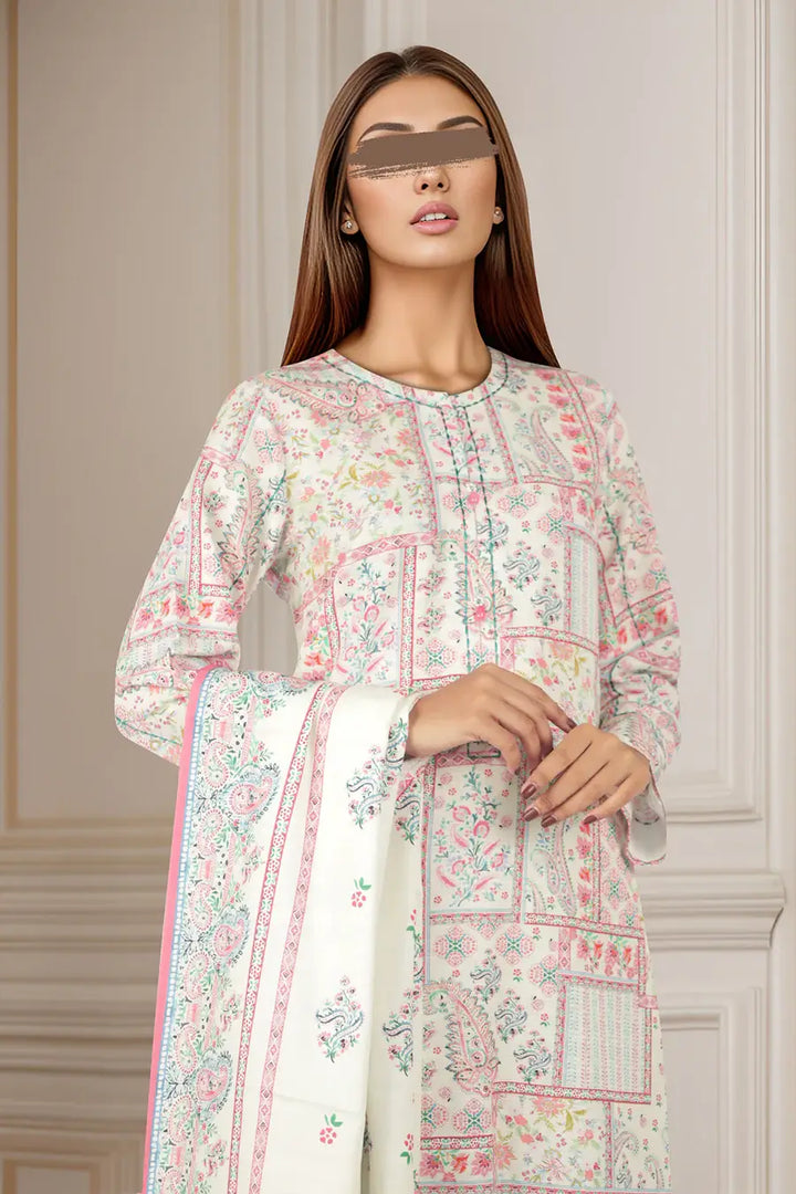 Unstitched Printed Cotton Khaddar 3 Piece U04-24346-10A