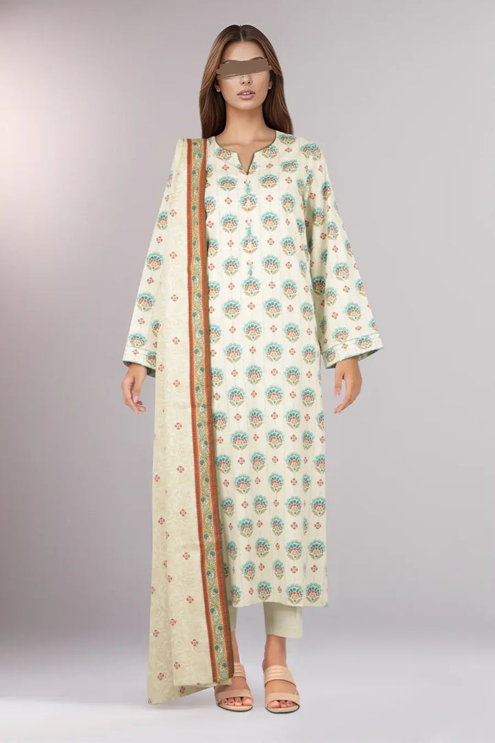Unstitched Printed Cotton Viscose 3 Piece U01-24319-17A
