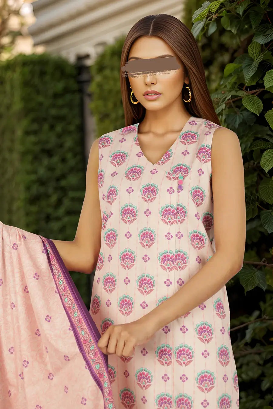 Unstitched Printed Cotton Viscose 3 Piece U01-24319-17B