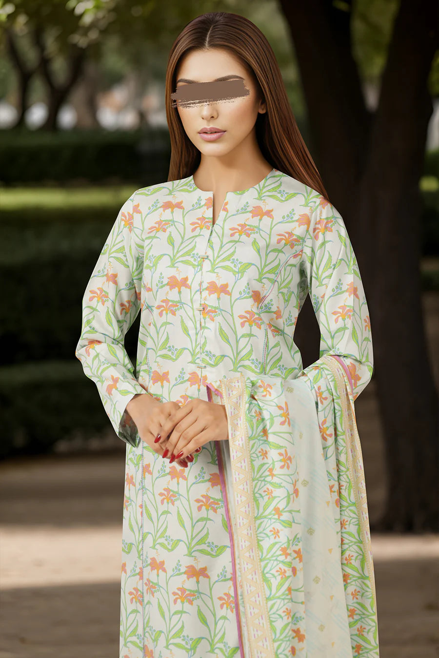 Unstitched Printed Cotton Viscose 3 Piece U01-24319-19B
