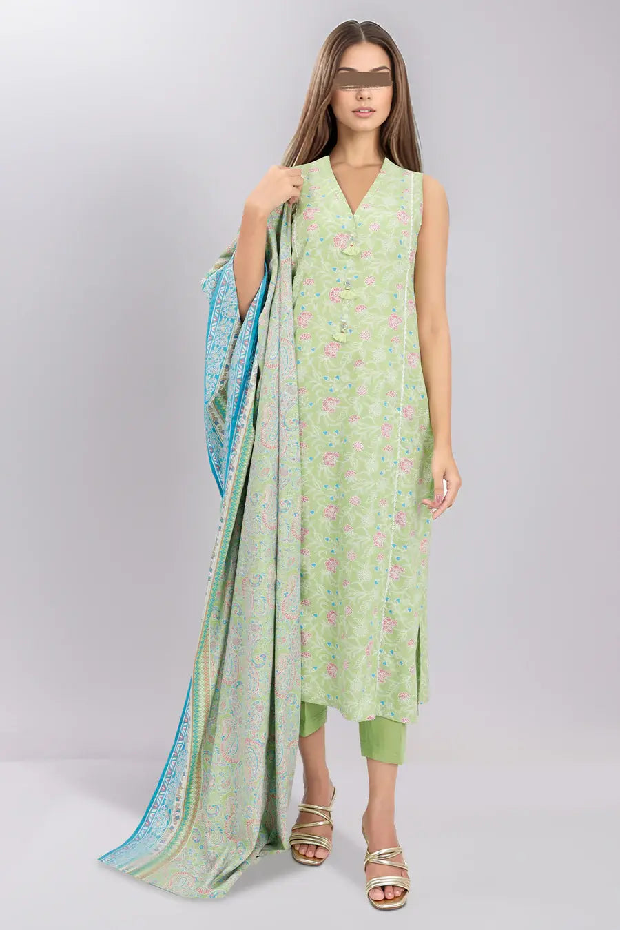 Unstitched Printed Cotton Viscose 3 Piece U01-24319-20A
