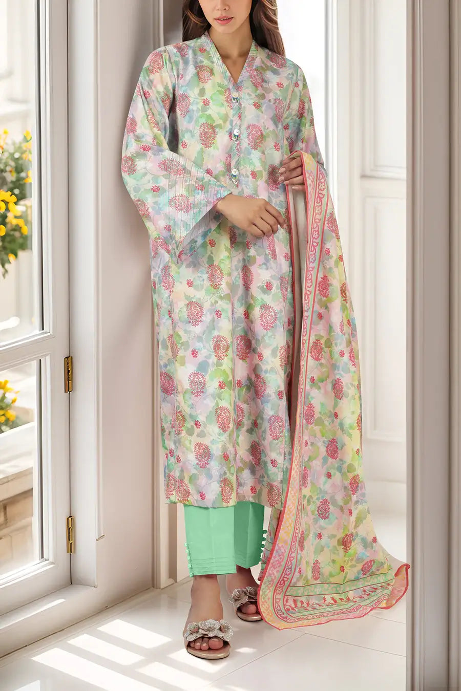 Unstitched Printed Cotton Viscose 3 Piece U04-24382-03C