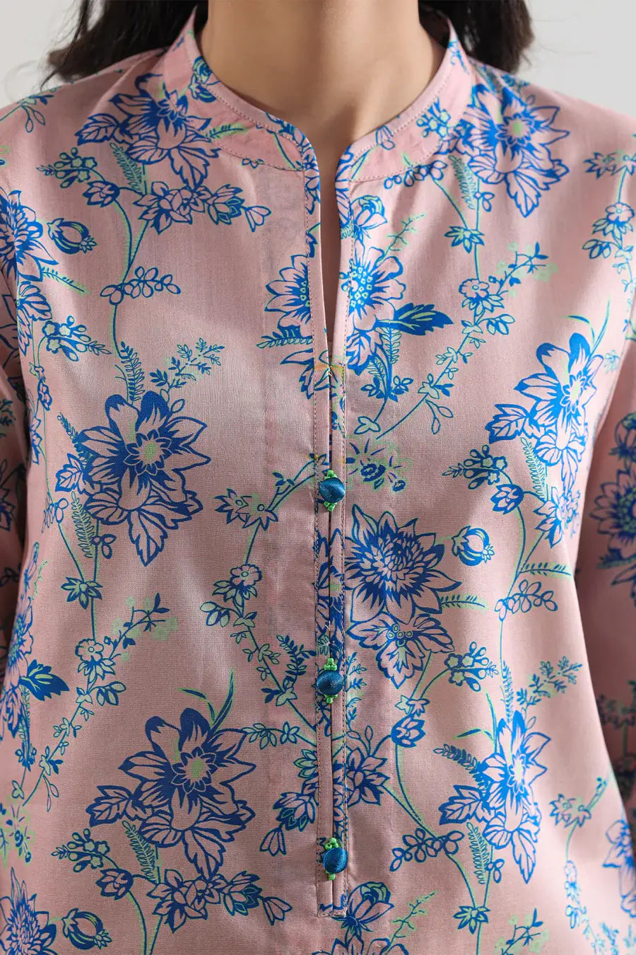 Unstitched Printed Lawn 2 Piece Baby Pink (Shirt/Trouser)