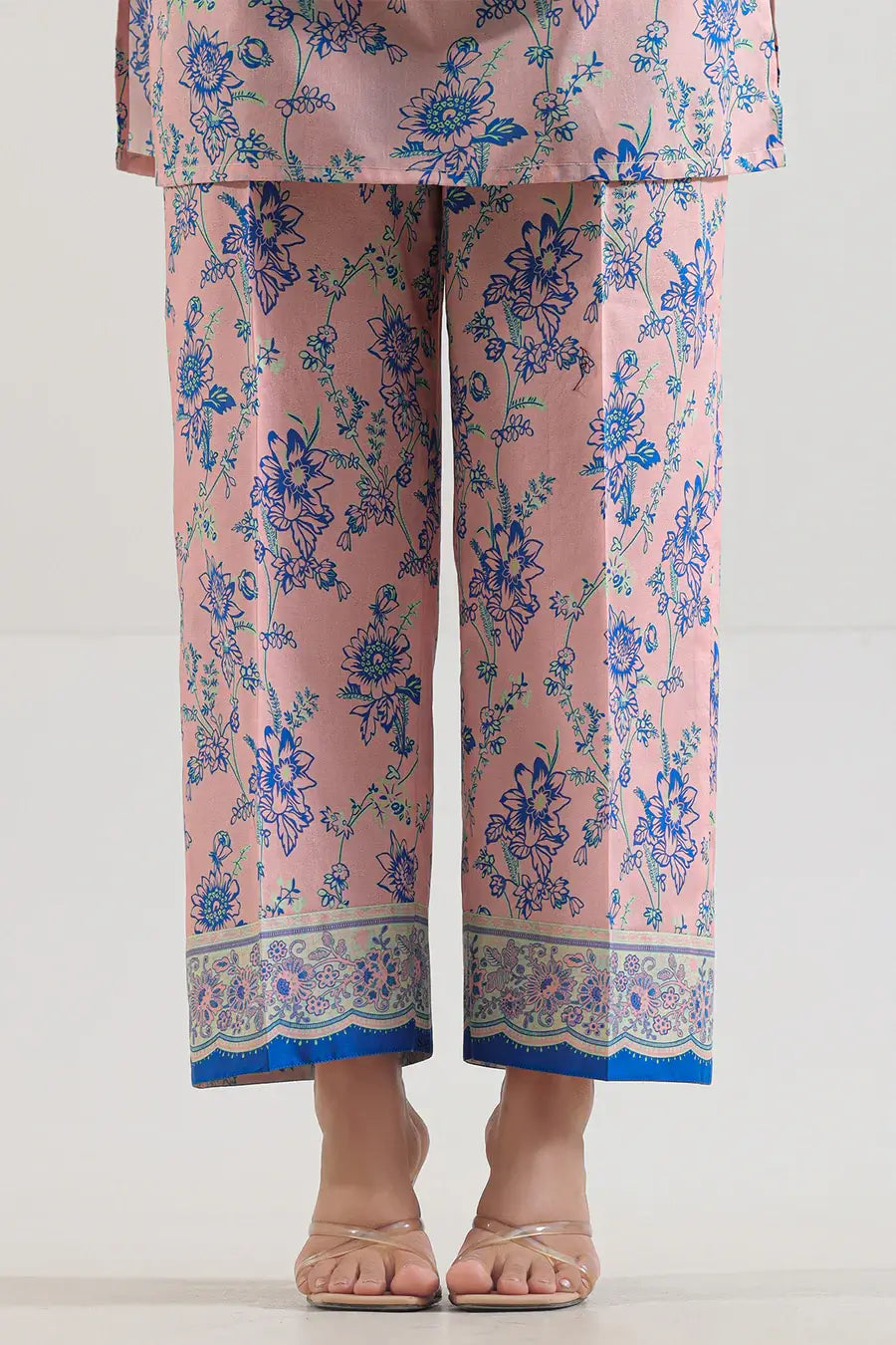 Unstitched Printed Lawn 2 Piece Baby Pink (Shirt/Trouser)