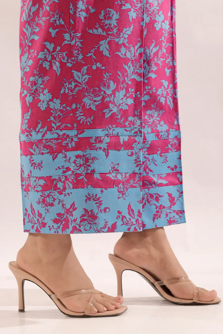 Unstitched Printed Lawn 2 Piece Color Blue (Shirt/Trouser)