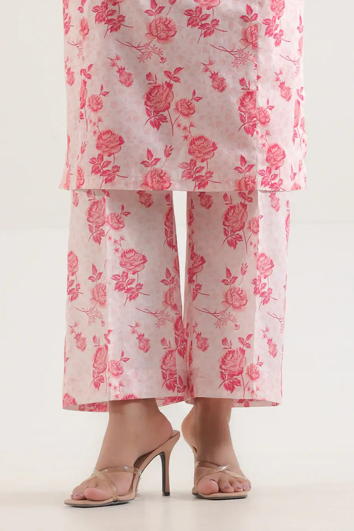 Unstitched Printed Lawn 2 Piece Color Pink (Shirt/Trouser)