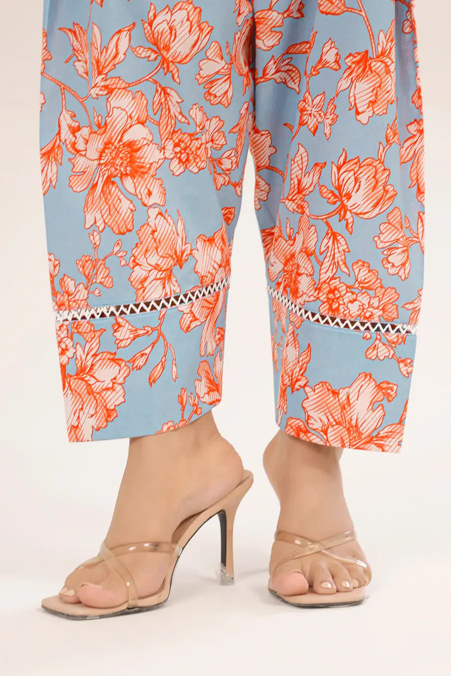 Unstitched Printed Lawn 2 Piece ICE Blue (Shirt/Trouser)