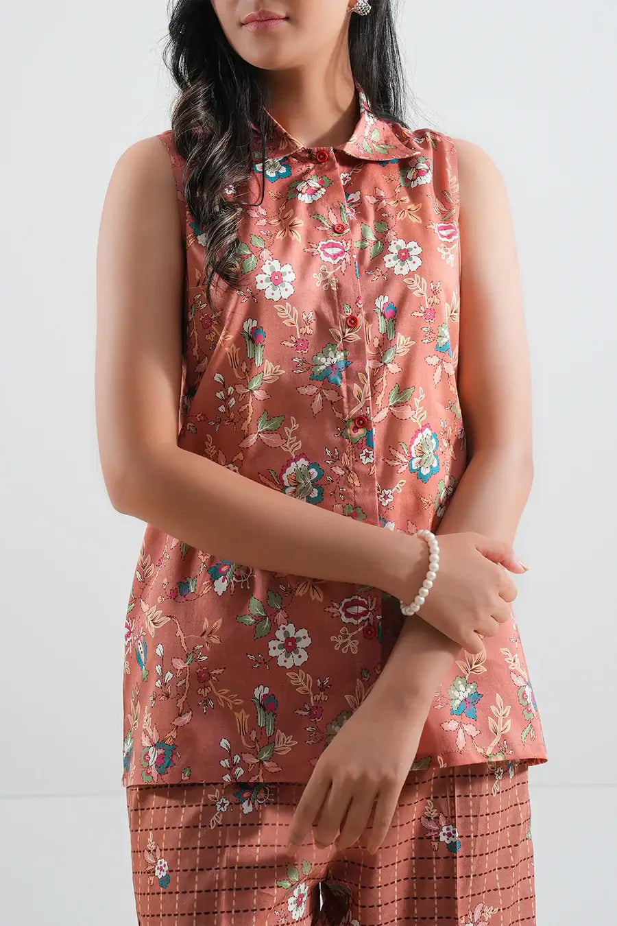 Unstitched Printed Lawn 2 Piece Mocha (Shirt/Trouser)