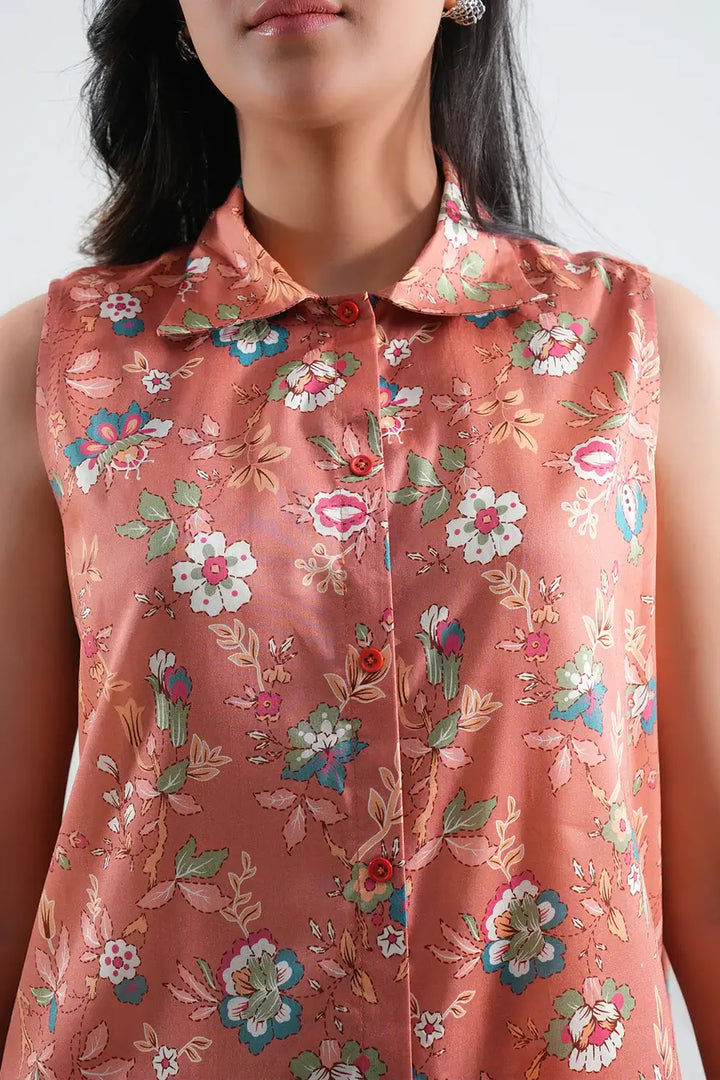 Unstitched Printed Lawn 2 Piece Mocha (Shirt/Trouser)
