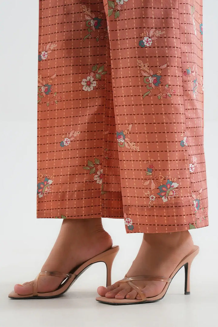 Unstitched Printed Lawn 2 Piece Mocha (Shirt/Trouser)