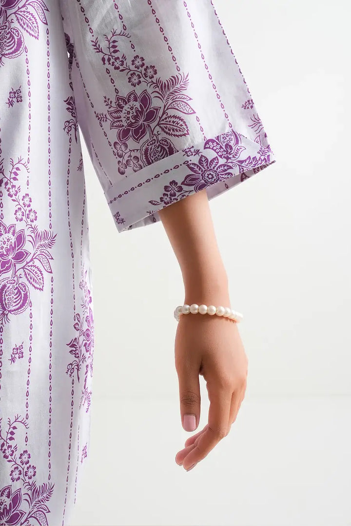 Unstitched Printed Lawn 2 Piece Purple (Shirt/Trouser)