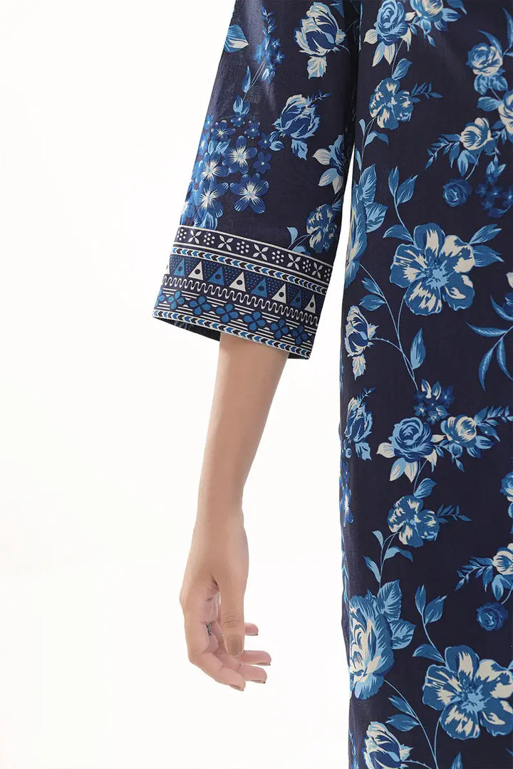 Unstitched Printed Lawn 2 Piece Royal Blue (Shirt/Trouser)