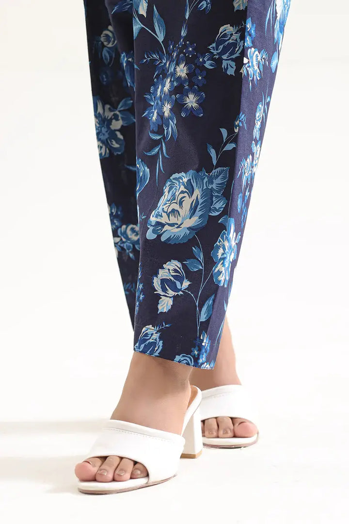 Unstitched Printed Lawn 2 Piece Royal Blue (Shirt/Trouser)