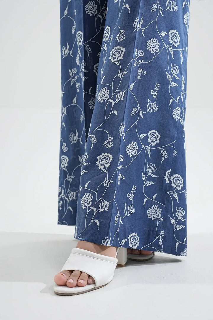 Unstitched Printed Lawn 2 Piece White Color (Shirt/Trouser)