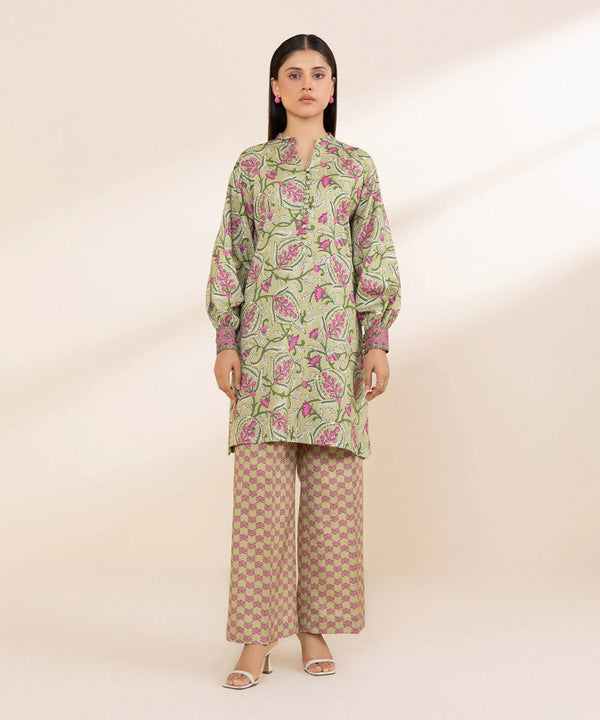 2 Piece - Printed Linen Suit