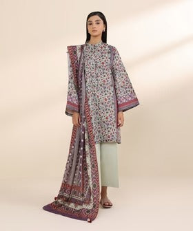 2 Piece - Printed Dobby Suit